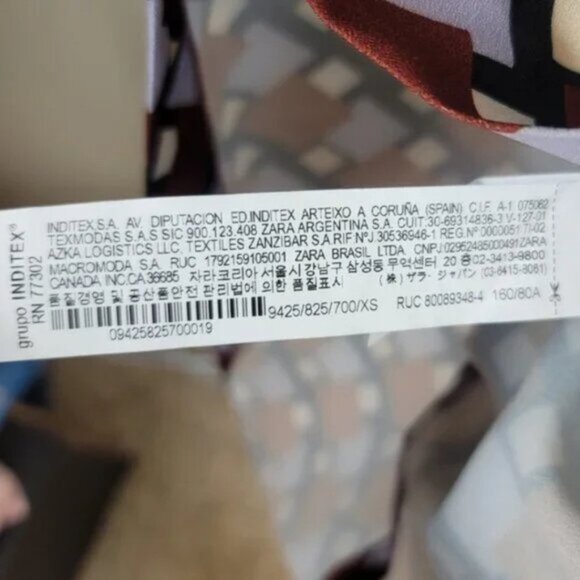 Zara Geometric Print Long Sleeve Midi Dress Modern Graphic Pattern Chic Fall - Picture 11 of 11